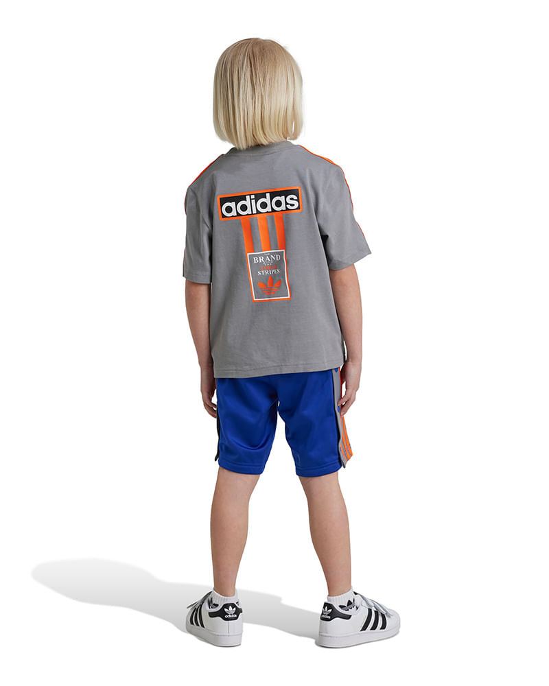 Conjunto-adidas-linear-Manga-Curta-Infantil