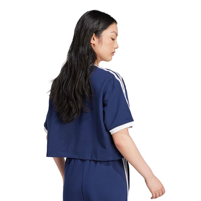 C-girl Camiseta Baby Look Essentials Três Listras Slim - Roxo adidas