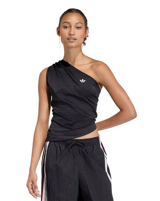 Top adidas De Um Ombro Com Pregas Feminino