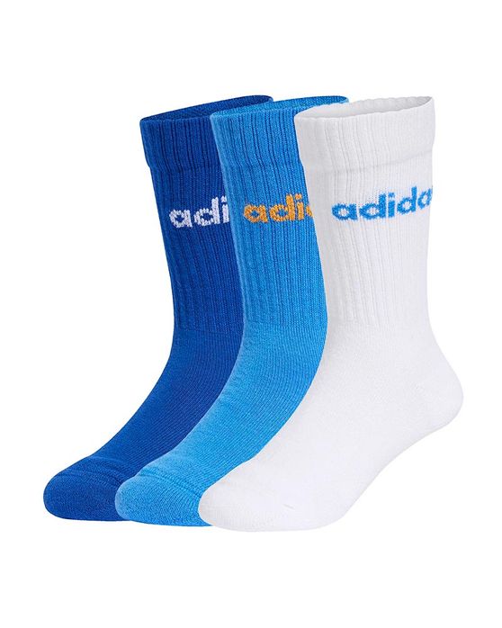 Meia adidas Linear Crew 3 Pares Infantil