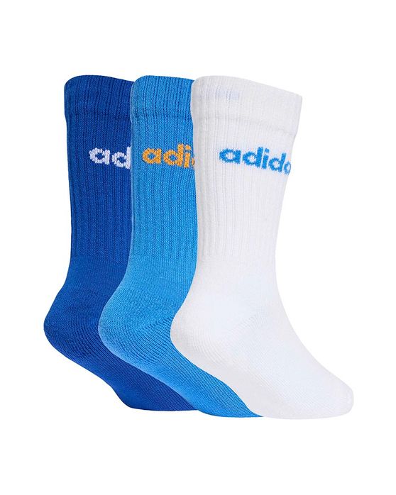 Meia adidas Linear Crew 3 Pares Infantil