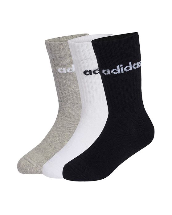 Meia adidas Linear Crew 3 Pares Infantil