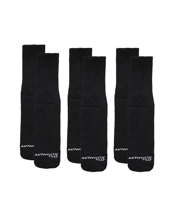 Meia Authentic Feet Kit 3 Cano Longo Unissex