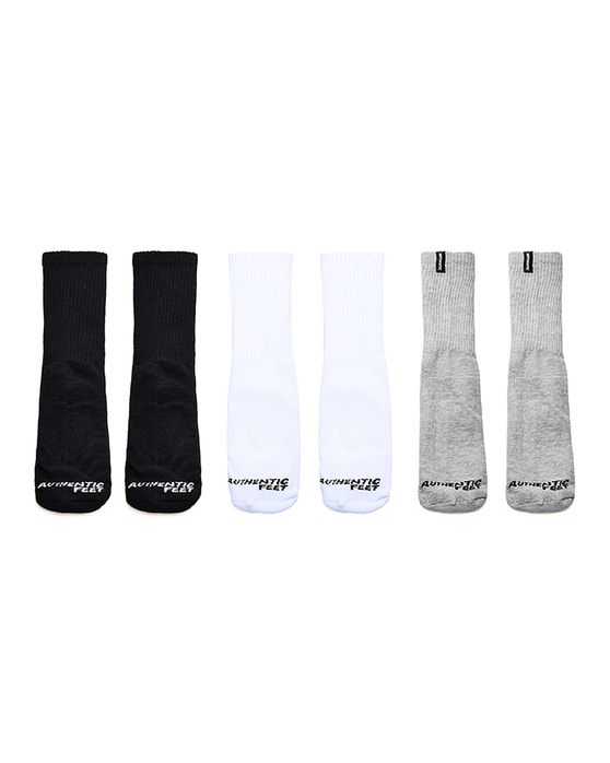 Meia Authentic Feet Kit 3 Cano Longo Unissex