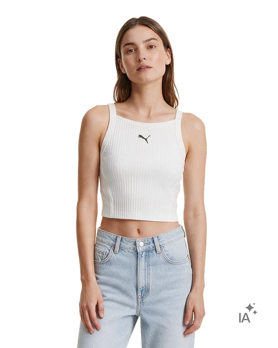 Cropped Puma Ess Ribbed Crop Feminino